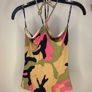 Betsey Johnson vintage camo Y2K top